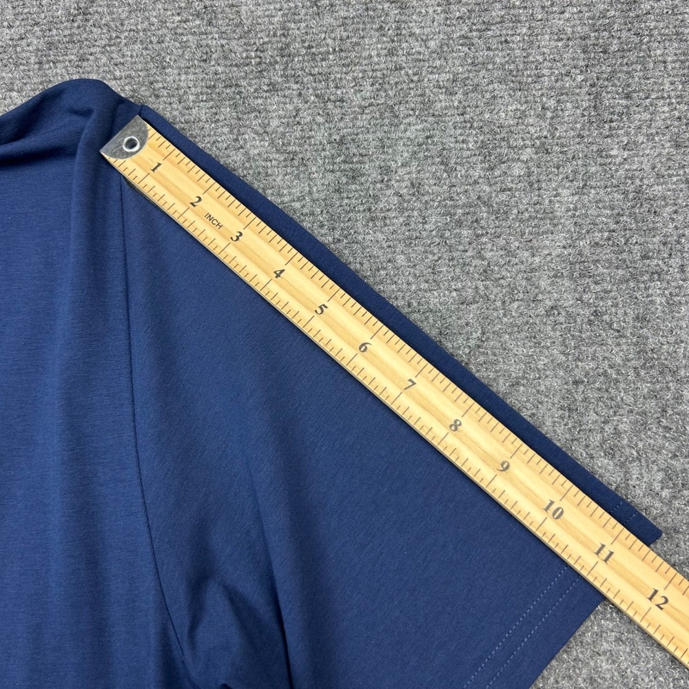 Criquet Polo Shirt Mens L Navy Blue Pima Cotton Stretch Players Shirt Cohesity - Picture 10 of 10